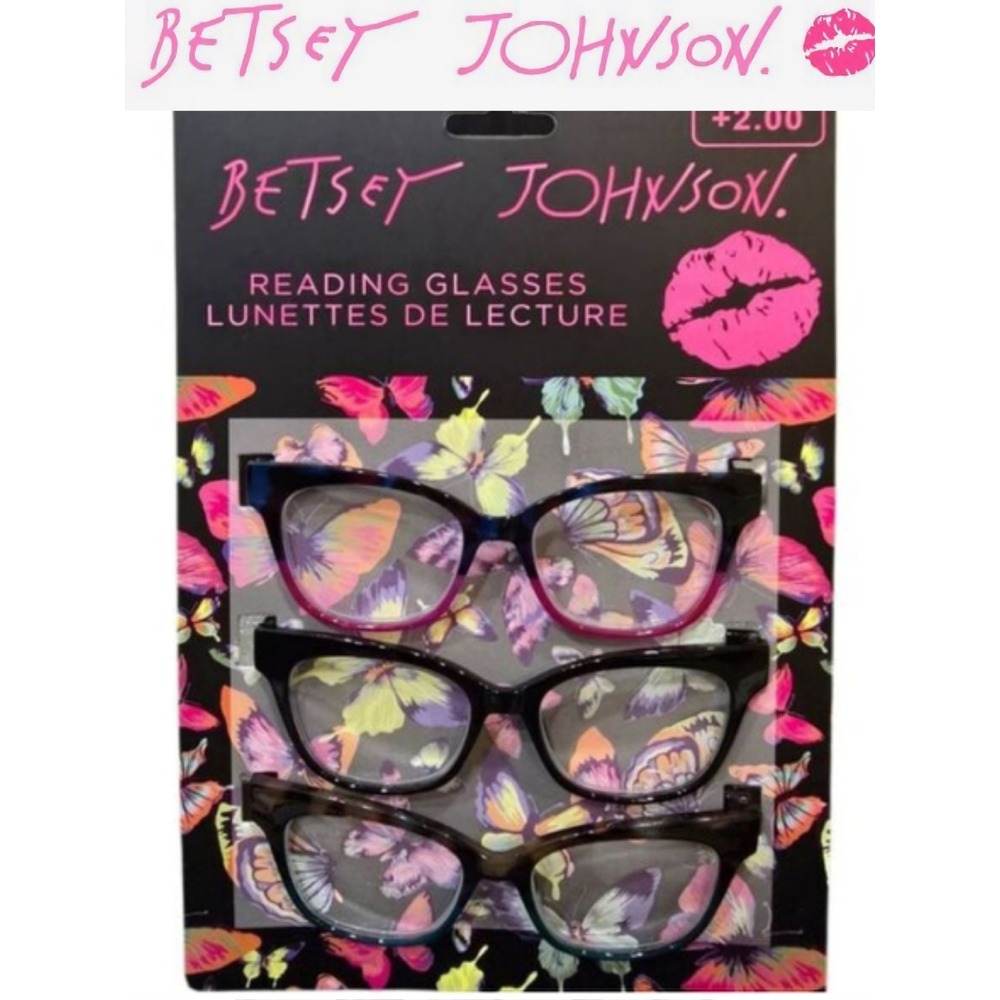 Betsey Johnson 3-PK Round Frame Reading Glasses